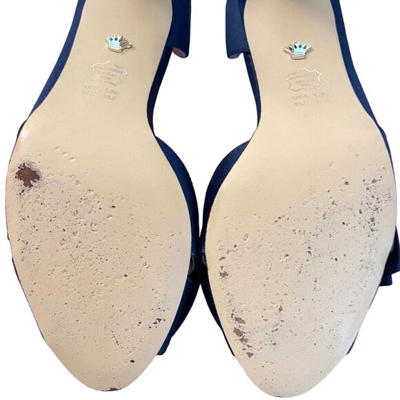 Nina New York Navy Slim Pointed Blue Suede Heels Size 5.5 - Picture 3 of 3